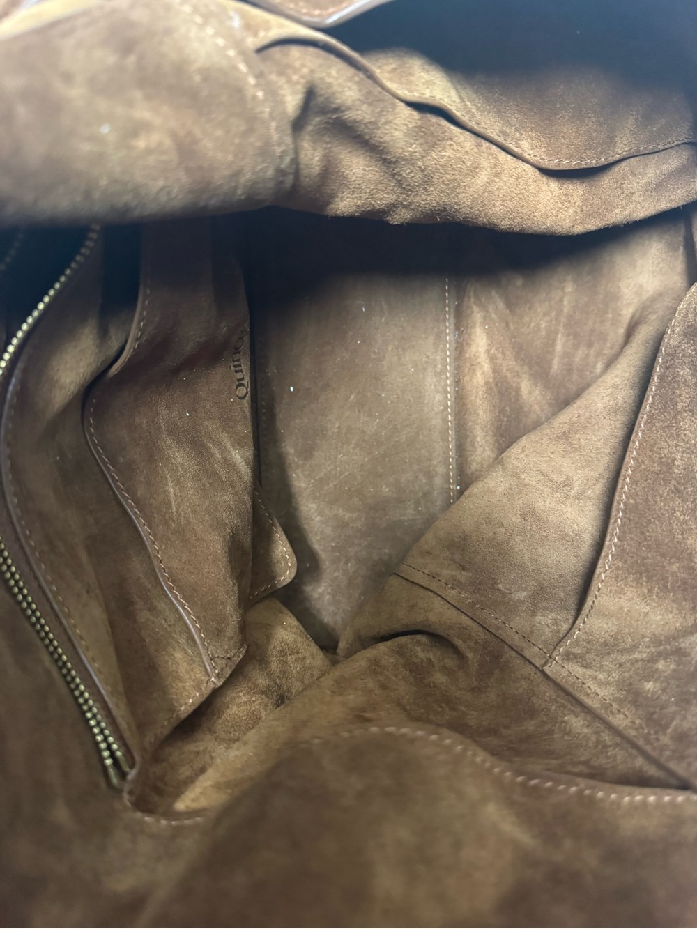 Suede Shoulder Bag - Brown - Picture 6 of 9